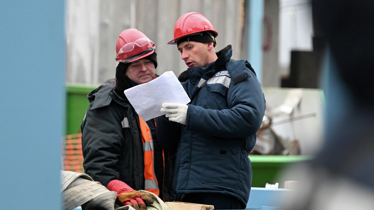 Workers at a construction site