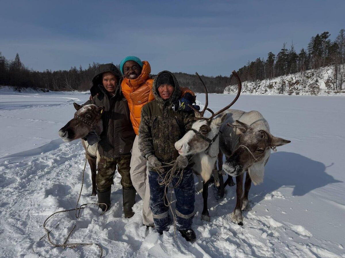 Evenki reindeer breeders in the village of Ust-Urkima, Amur Region