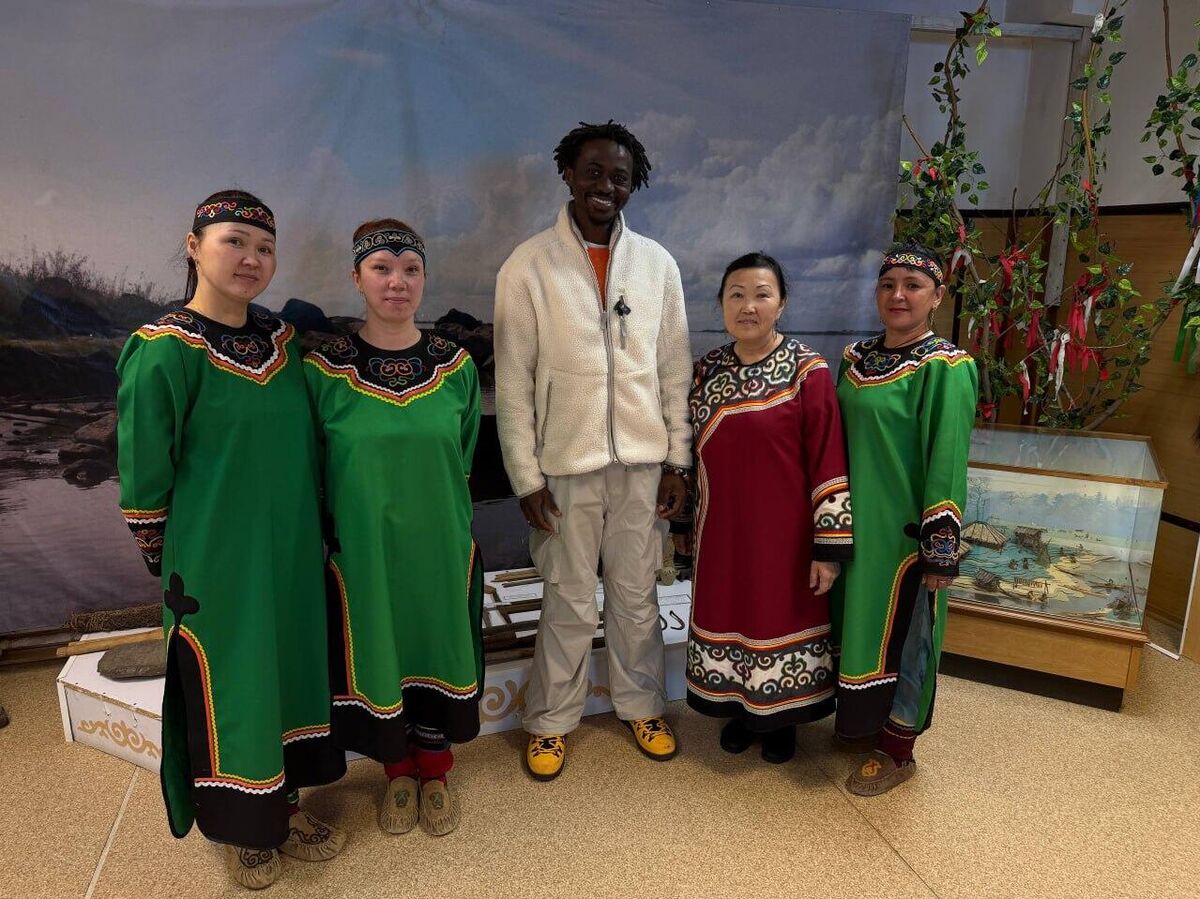Charlie with Nanai women, representatives of a small indigenous people of the North