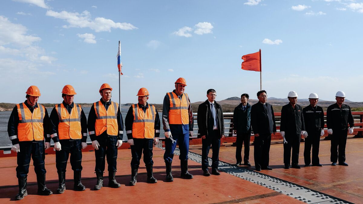 Ceremony of joining a span of a bridge between the Primorye Territory and the DPRK