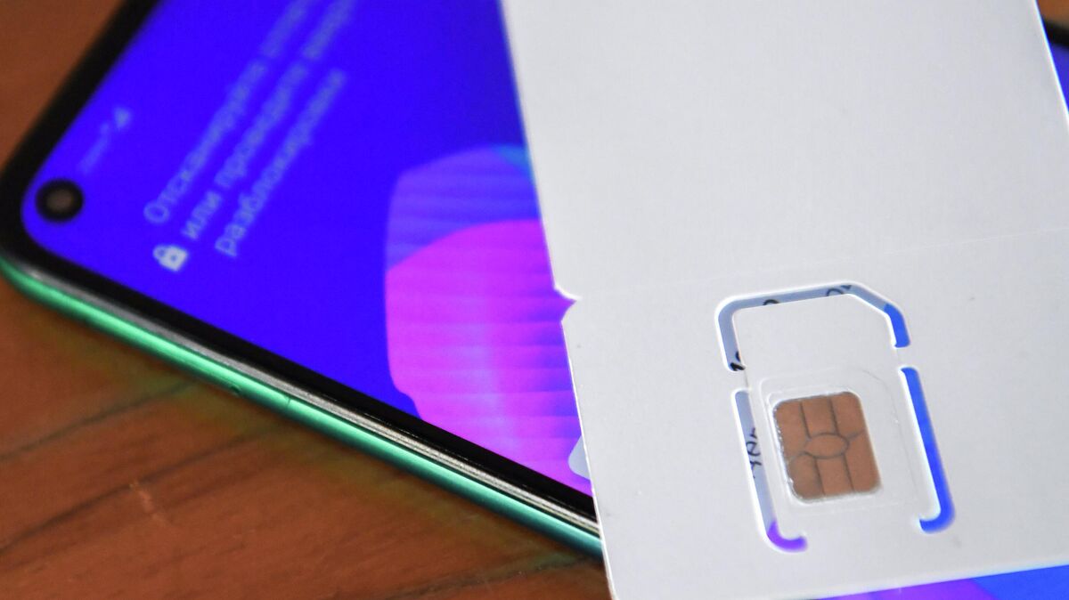 A mobile network operator’s SIM card 