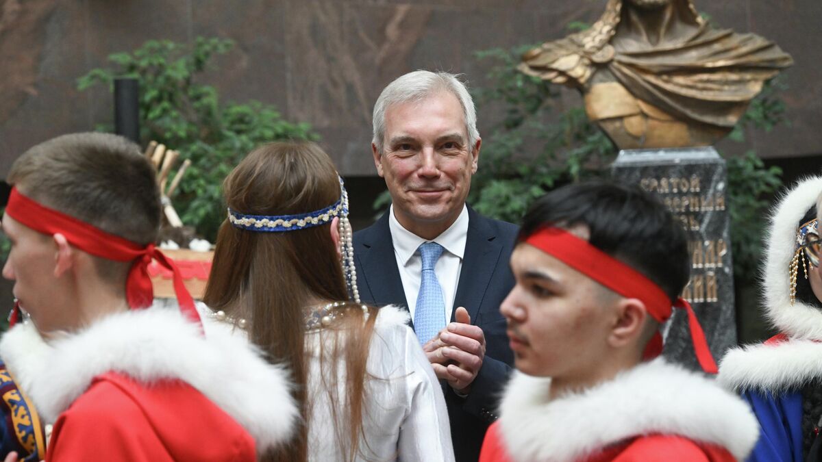 Deputy Foreign Minister of Russia Alexander Grushko attending celebrations for the Day of Indigenous Small-Numbered Peoples of Russia inside the Foreign Ministry building in Moscow