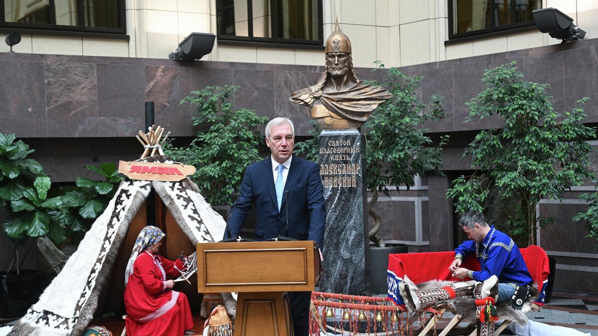 Deputy Foreign Minister of Russia Alexander Grushko attending celebrations for the Day of Indigenous Small-Numbered Peoples of Russia inside the Foreign Ministry building in Moscow  