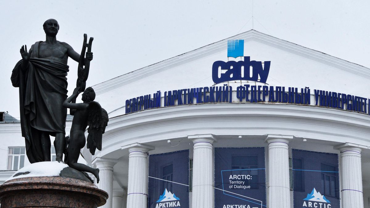 The building of the Lomonosov Northern (Arctic) Federal University in Arkhangelsk