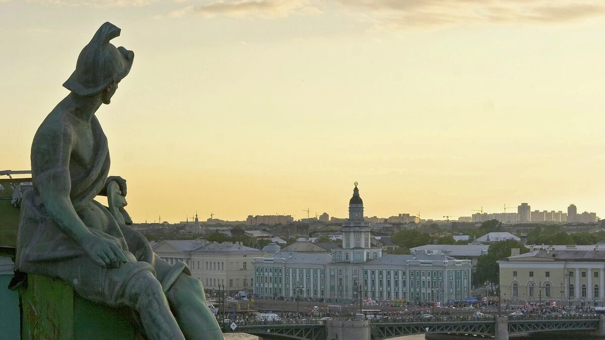 View of the Kunstkamera from the Hermitage Museum roof