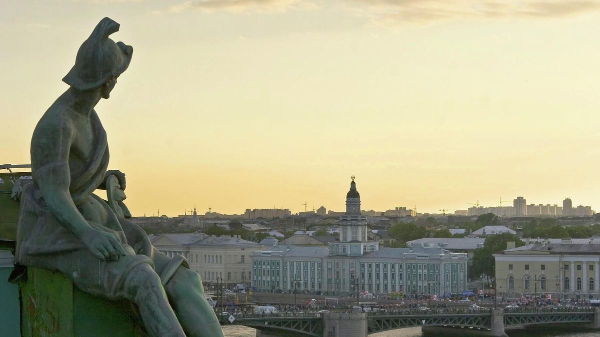 View of the Kunstkamera from the Hermitage Museum roof