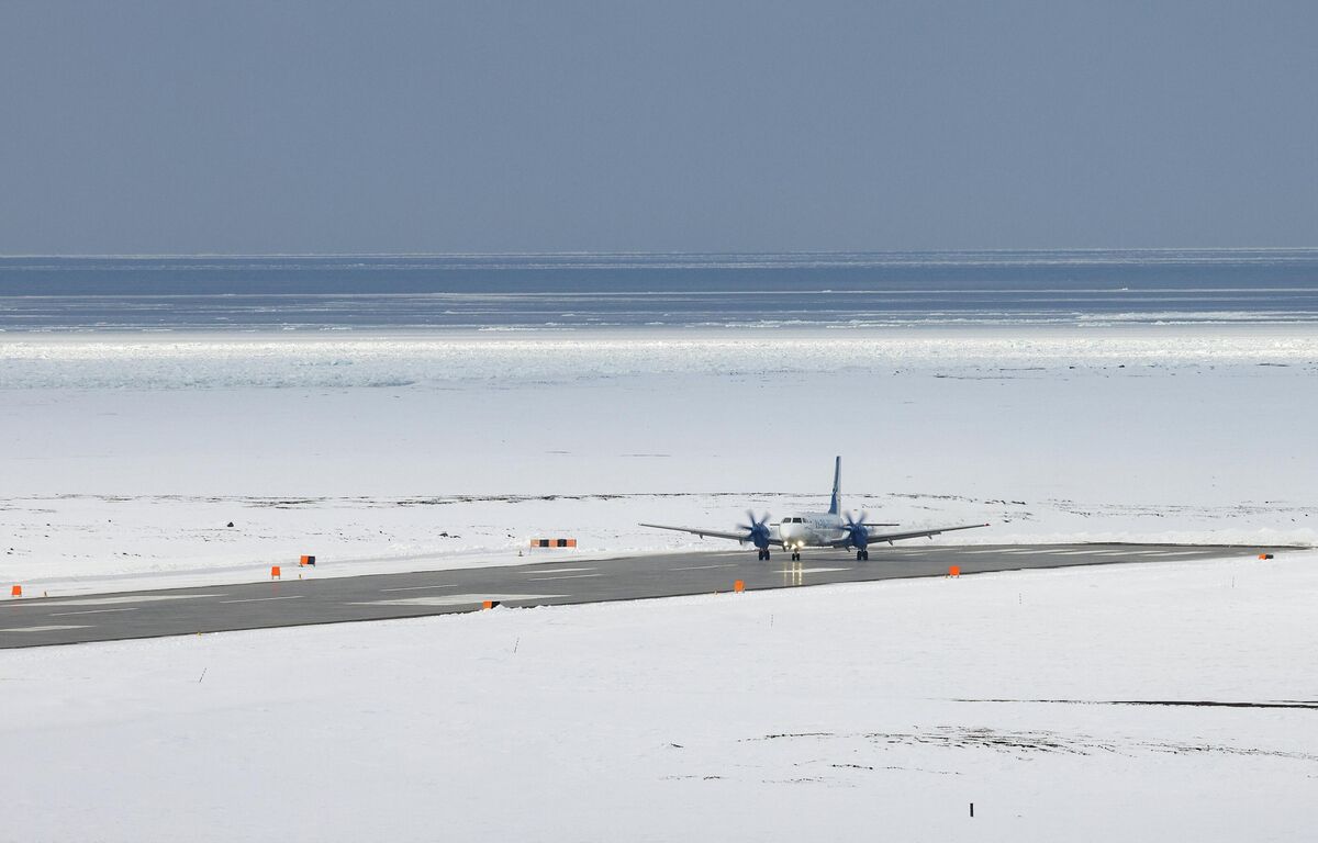 Il-114-300 turboprop aircraft during testing on the Franz Josef Land Archipelago