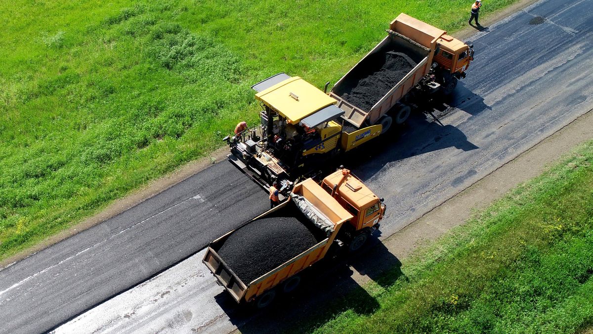 Roadworks on a motorway