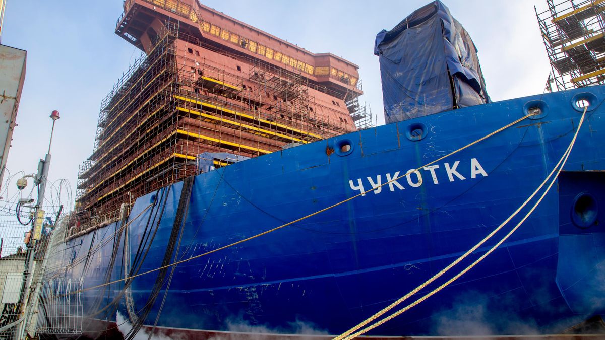 Nuclear icebreaker Chukotka at the Baltic Shipyard