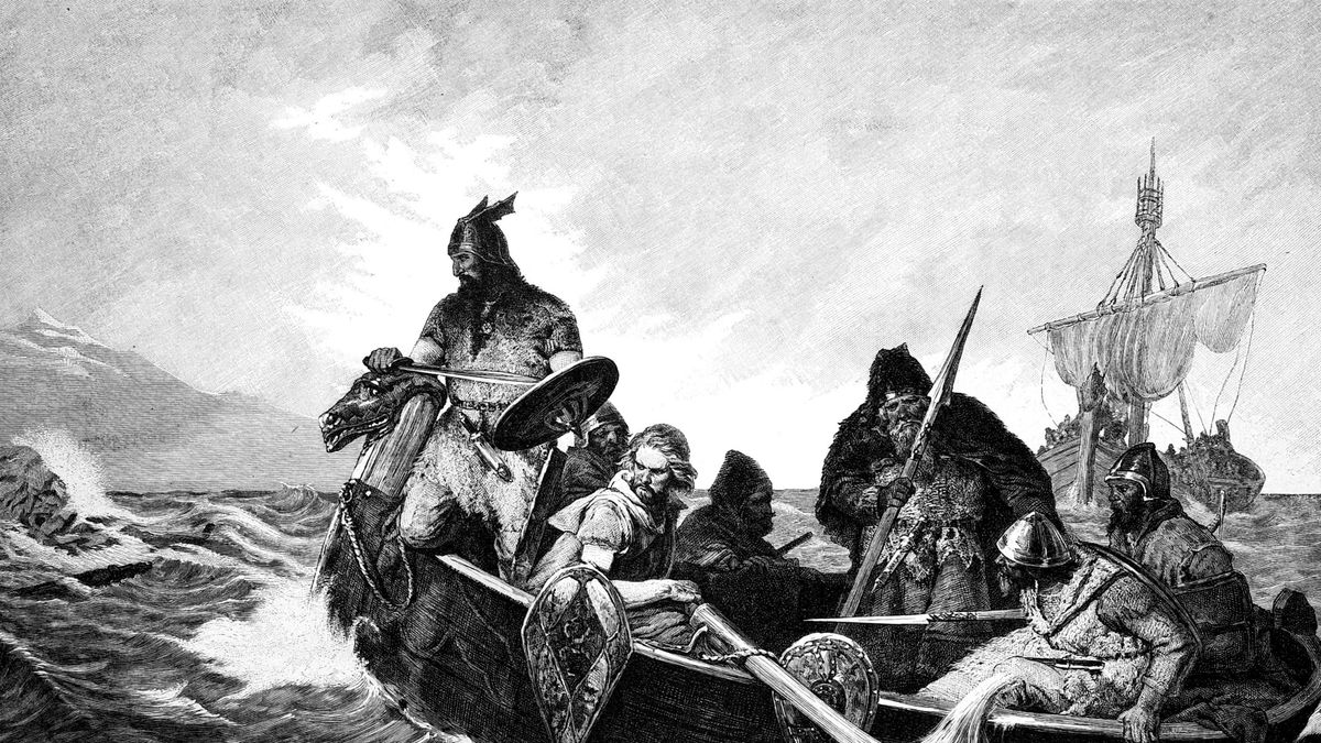 The Norsemen. A 19th century engraving  