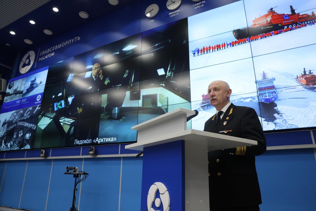 General Director of the Northern Sea Route General Administration Sergei Zybko at the maritime operations headquarters