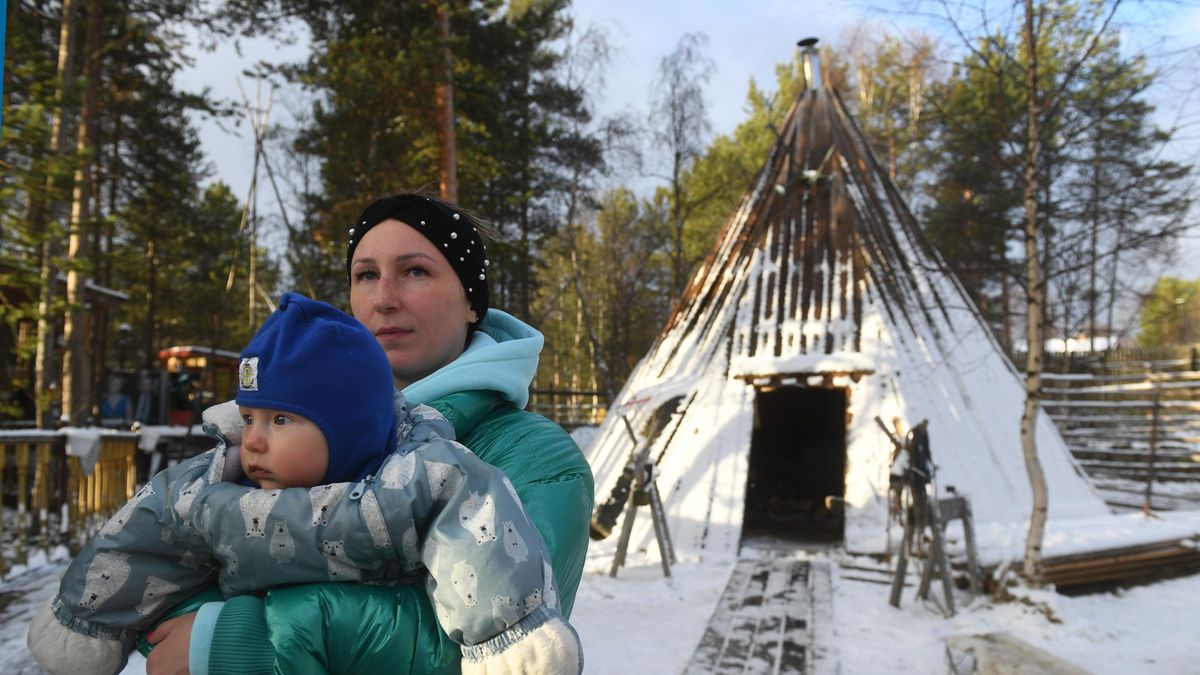 A traditional dwelling (lavvu) of a Sami family in the Murmansk Region