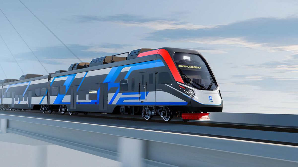 A render of Russia’s first hydrogen-powered train