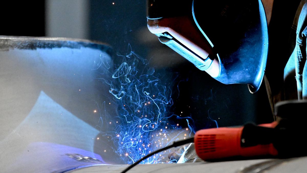 A welder at work