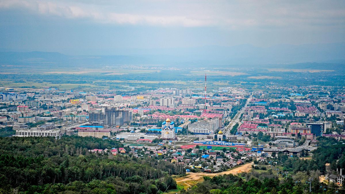 Вид на город Южно-Сахалинск 
