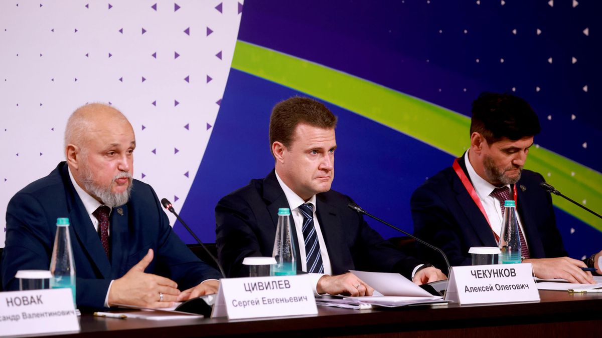 Minister of Energy Sergei Tsivilev and Minister for the Development of the Russian Far East and the Arctic Alexei Chekunkov at a meeting of the State Council Commission on Energy